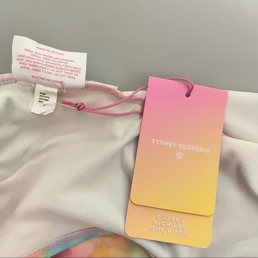 STONEY Clover Lane X Target Tie Dye Cheeky High Leg One Piece Swim Suit XXS - Picture 8 of 12